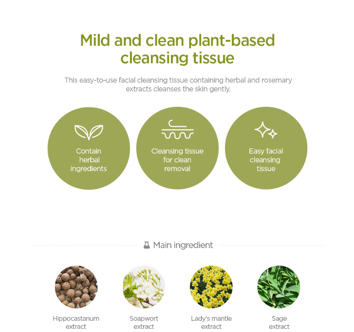 HERB DAY CLEANSING TISSUE 20EA