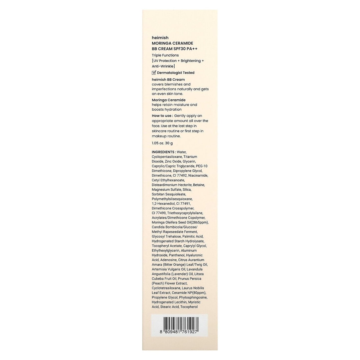MORINGA CERAMIDE BB CREAM 27N 30G