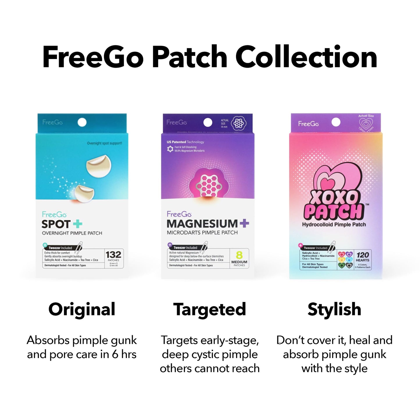 FREEGO OVERNIGHT+ PIMPLE PORE PATCH (132 PCS)