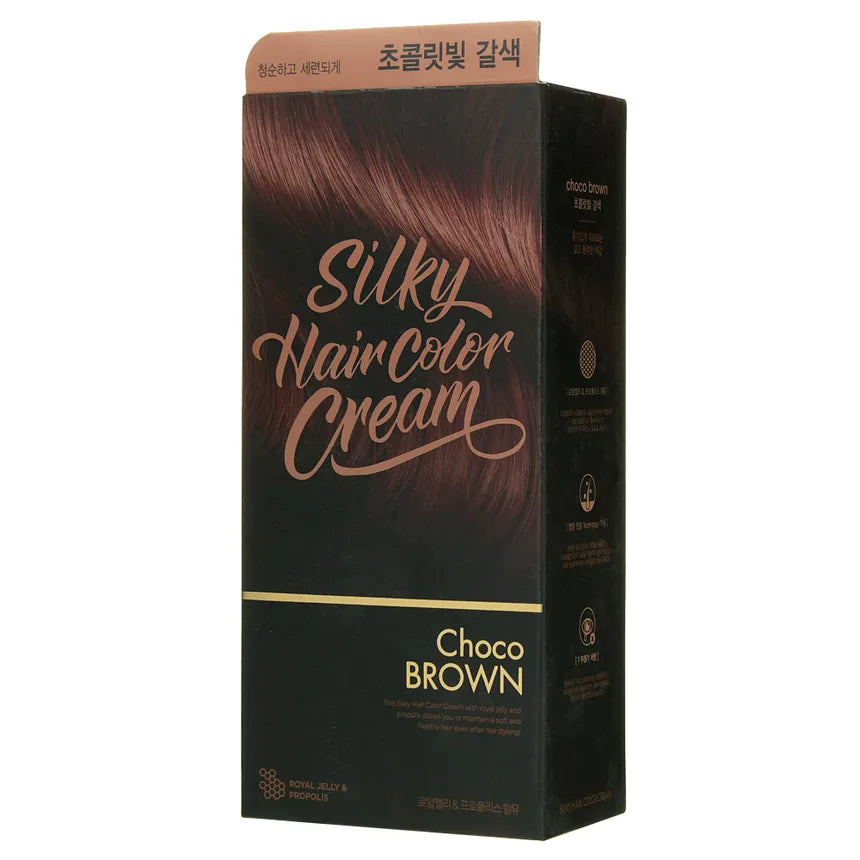Silky Hair Color Cream (60g+60g+10g) Black Brown