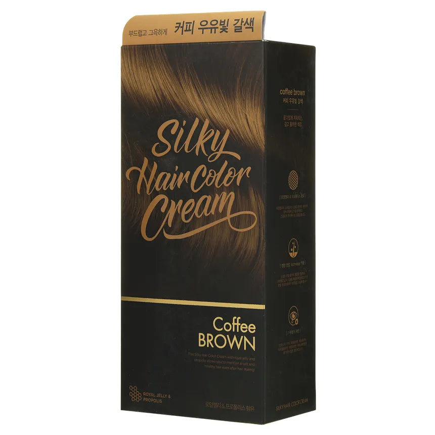 Silky Hair Color Cream (60g+60g+10g) Black Brown