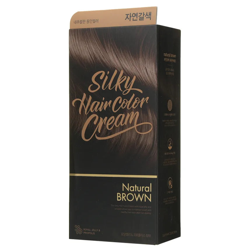 Silky Hair Color Cream (60g+60g+10g) Black Brown
