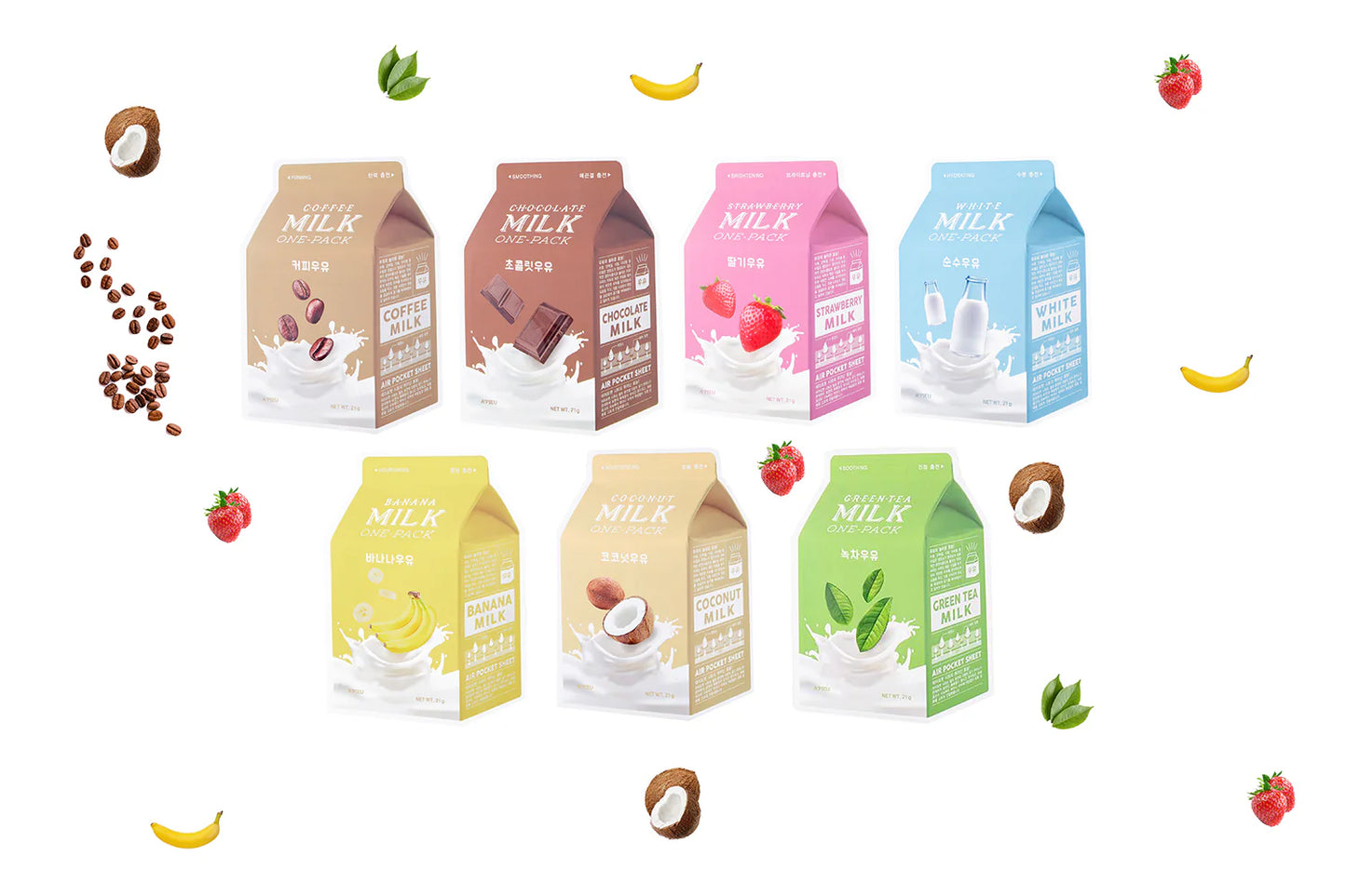MILK ONE-PACK SHEET MASK (7 Flavors)