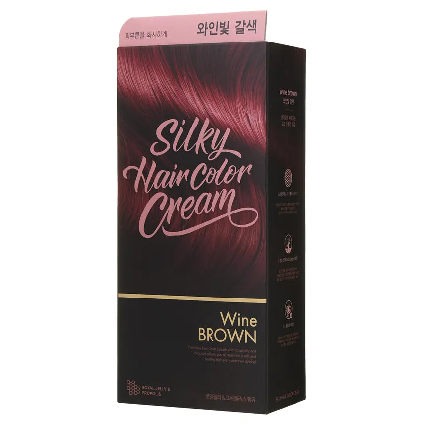 Silky Hair Color Cream (60g+60g+10g) Black Brown