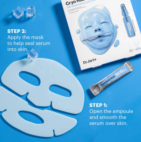 RUBBER MASK WITH MOISTURIZING HYALURONIC ACID BLUE