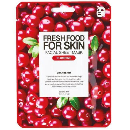 FRESHFOOD FOR SKIN FACIAL SHEET MASK(CRANBERRY) 25ML
