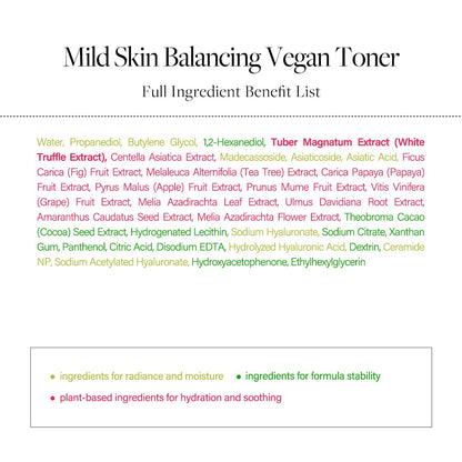 MILD SKIN BALANCING VEGAN TONER 150ML