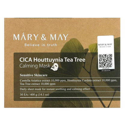 (30pcs) CICA Houttuynia Tea Tree Calming Mask