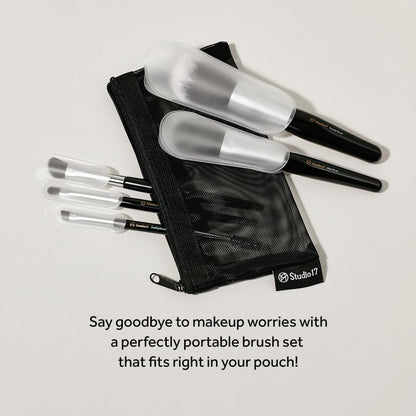 Portable makeup brush set