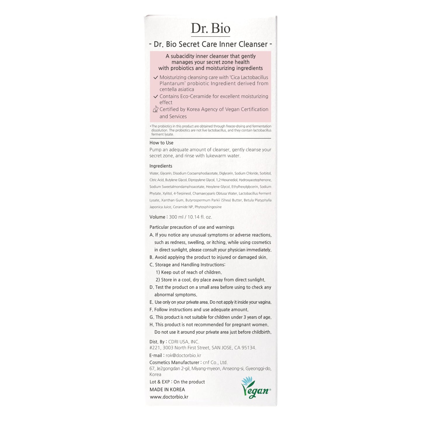 Dr.Bio Secret Therapy Inner Cleanser 300ml