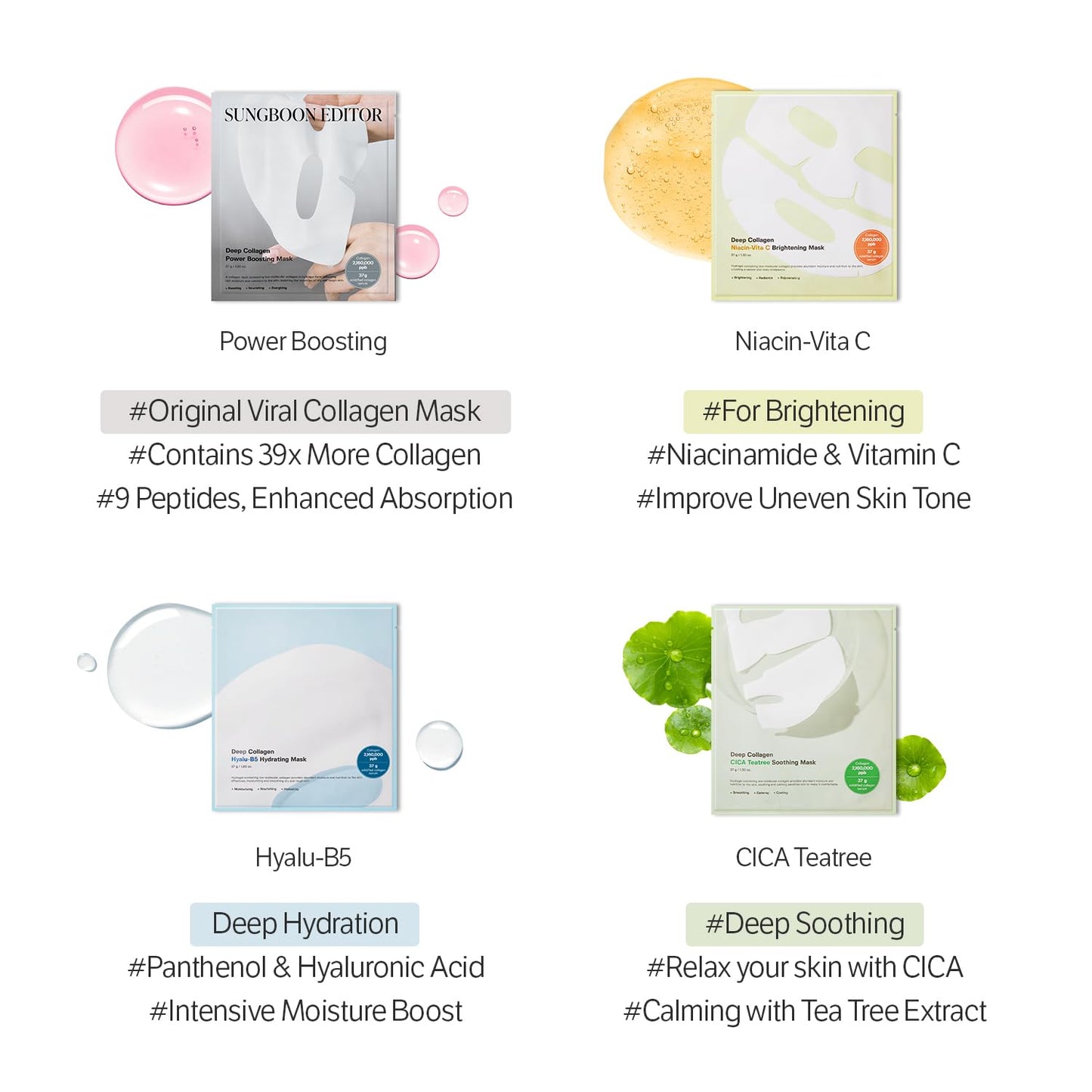 [4ea] Deep Collagen Hyalu-B5 Hydrating Mask