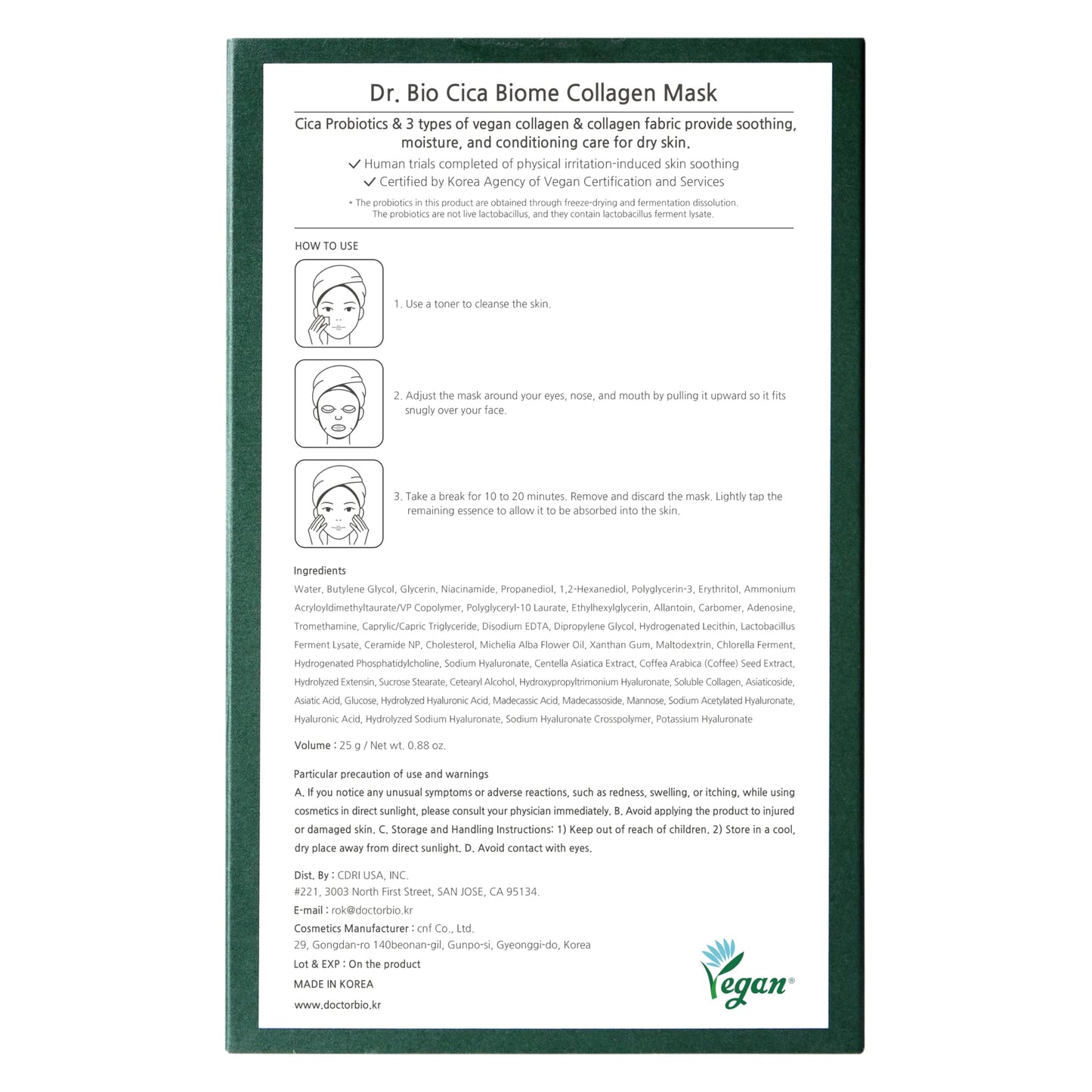 Dr.Bio Cica Biome Collagen Mask (5ps)