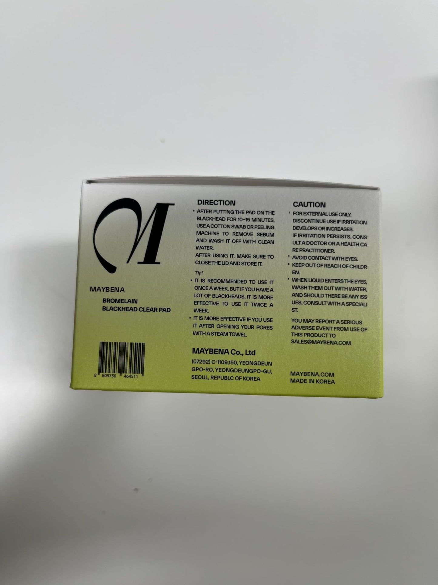 [Maybena] Bromelain Blackhead Clear Pad 3.0 65 g/30 pads