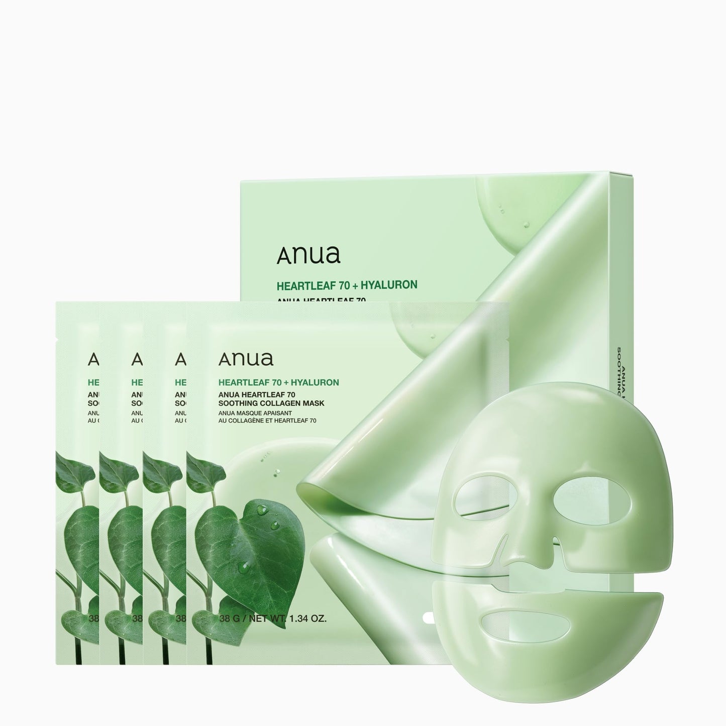 [4EA] HEARTLEAF 70 SOOTHING COLLAGEN MASK