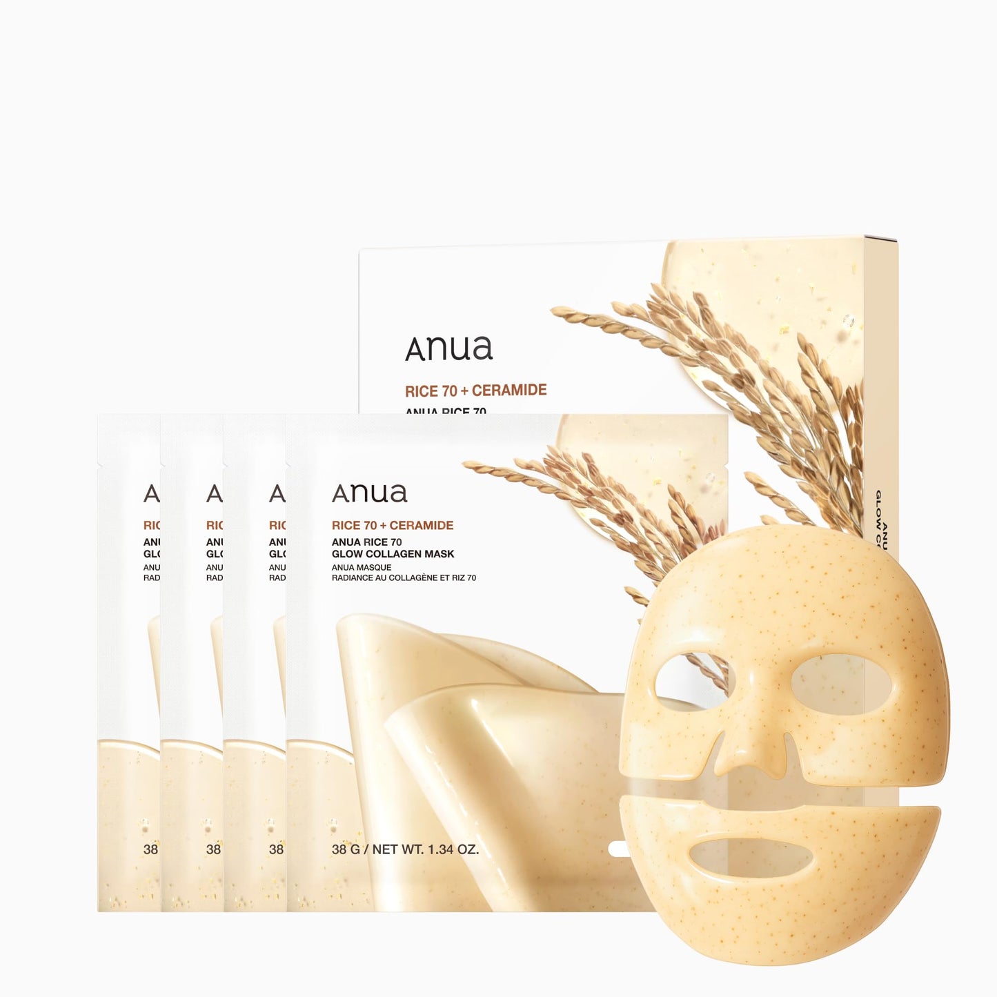 [4EA] RICE 70 GLOW COLLAGEN MASK