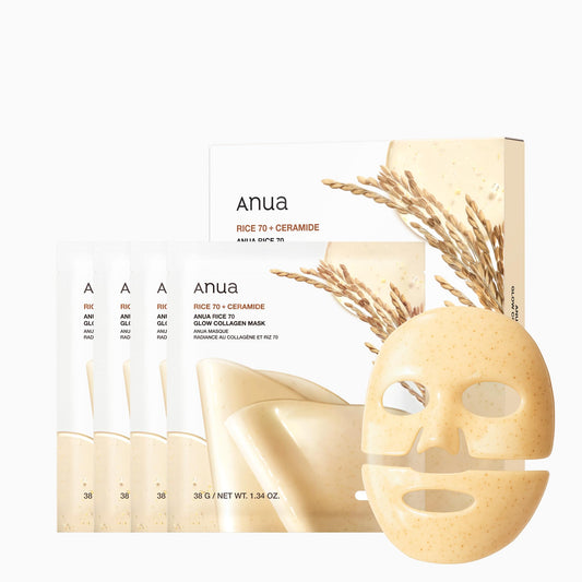 [4EA] RICE 70 GLOW COLLAGEN MASK
