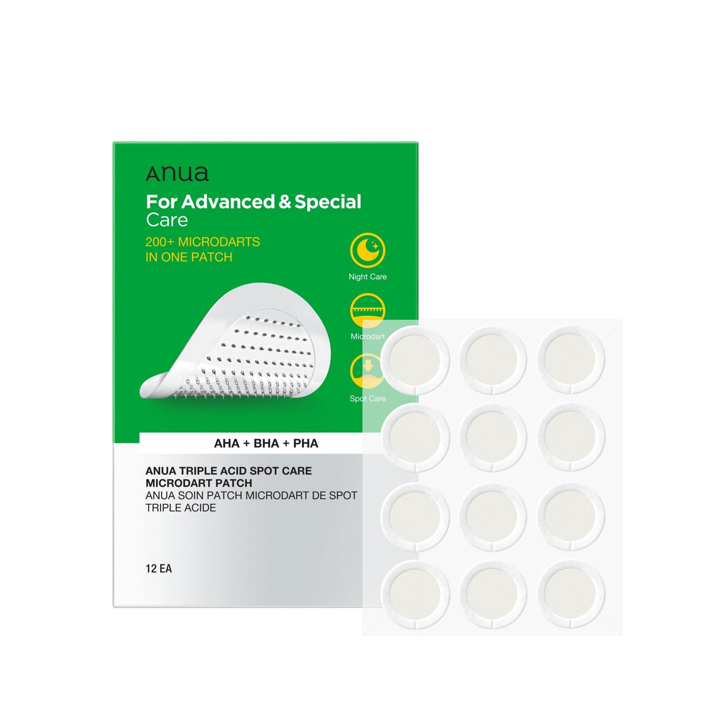 [ANUA] TRIPLE ACID SPOT CARE MICRODART PATCH 12EA