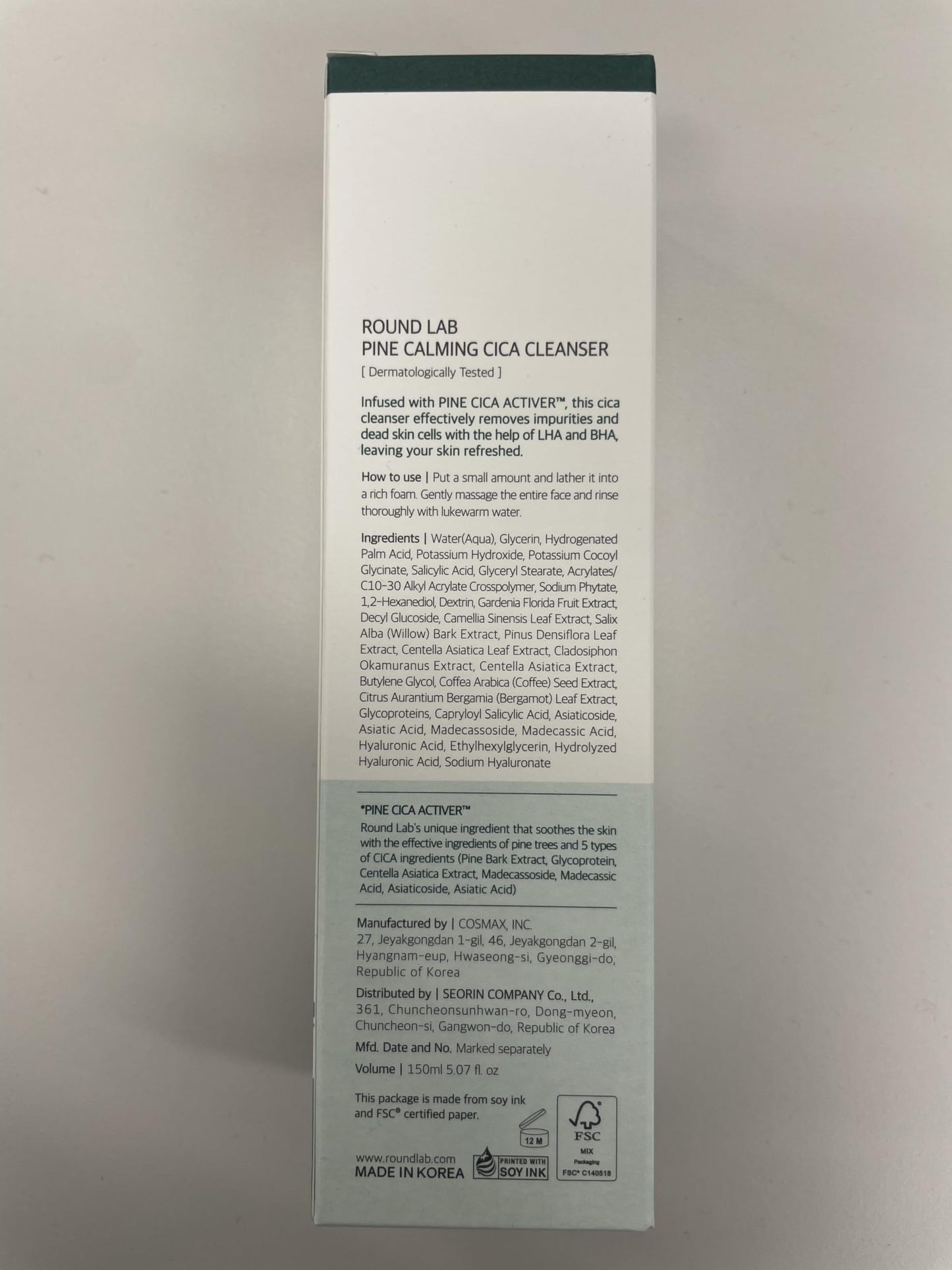 [Round Lab] *Renewal PINE CALMING CICA CLEANSER_150ml