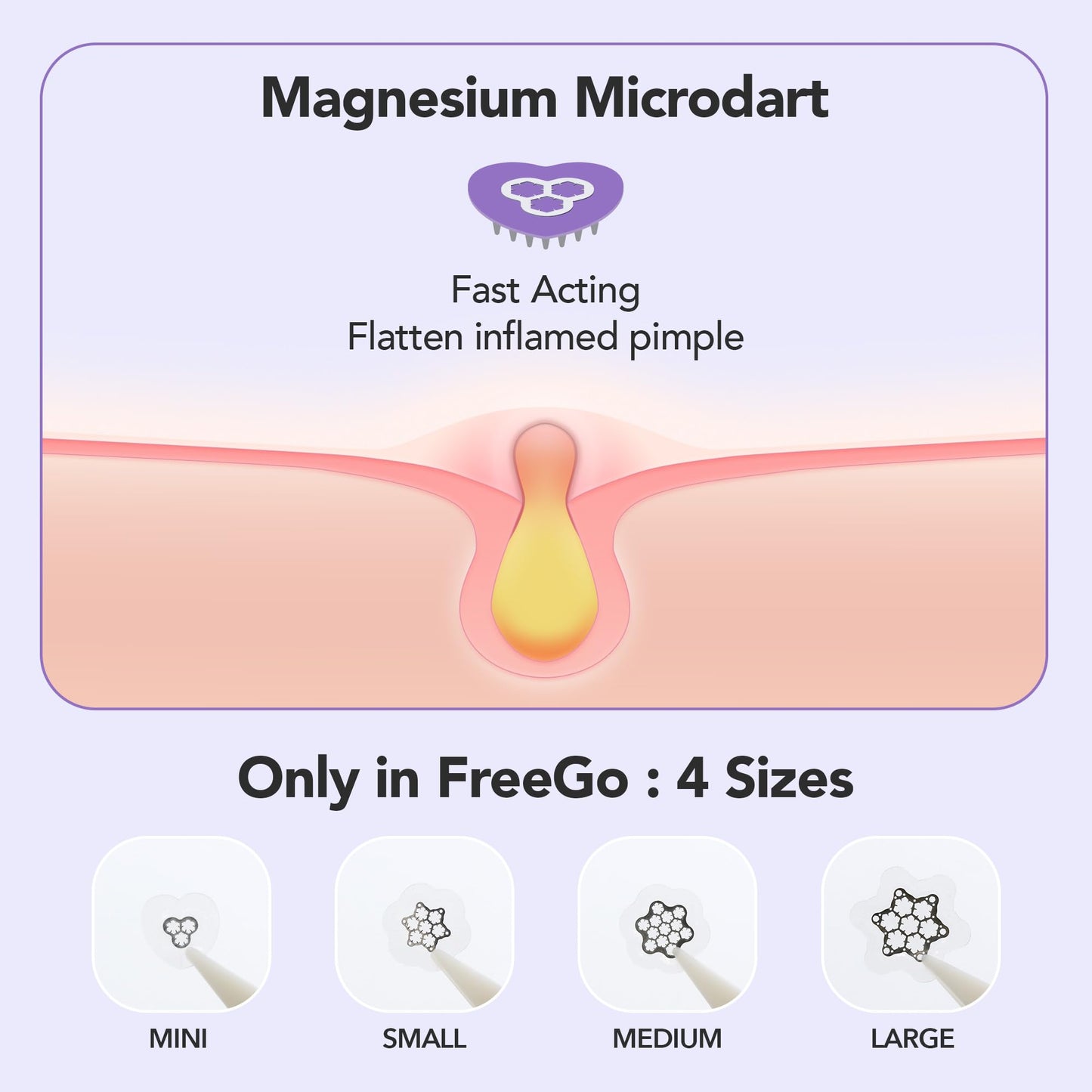 FREEGO MAGNESIUM+ MICRODARTS ACNE PATCH - LARGE (6 PCS)