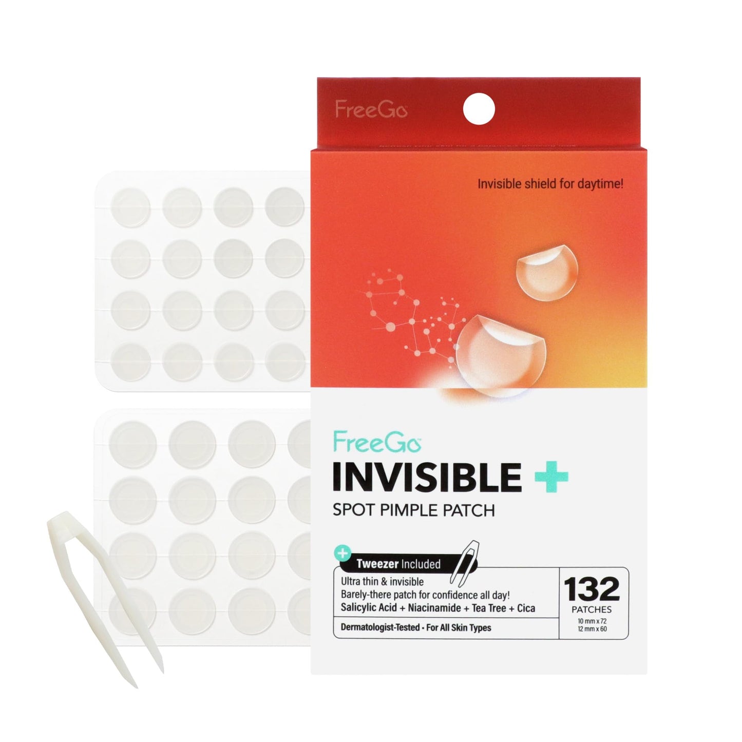 FREEGO INVISIBLE+ PIMPLE  PORE PATCH (132 PCS)