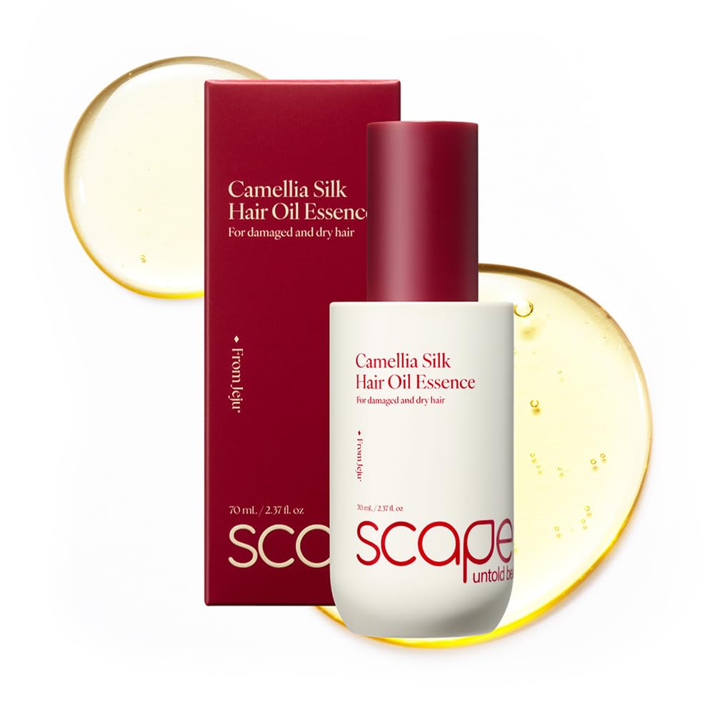 Camellia Silk Hair Oil Essence 70ml / 2.37 fl.oz | Lightweight Non Sticky Serum with Jeju Camellia Oil & Keratin | Anti-Frizz, D
