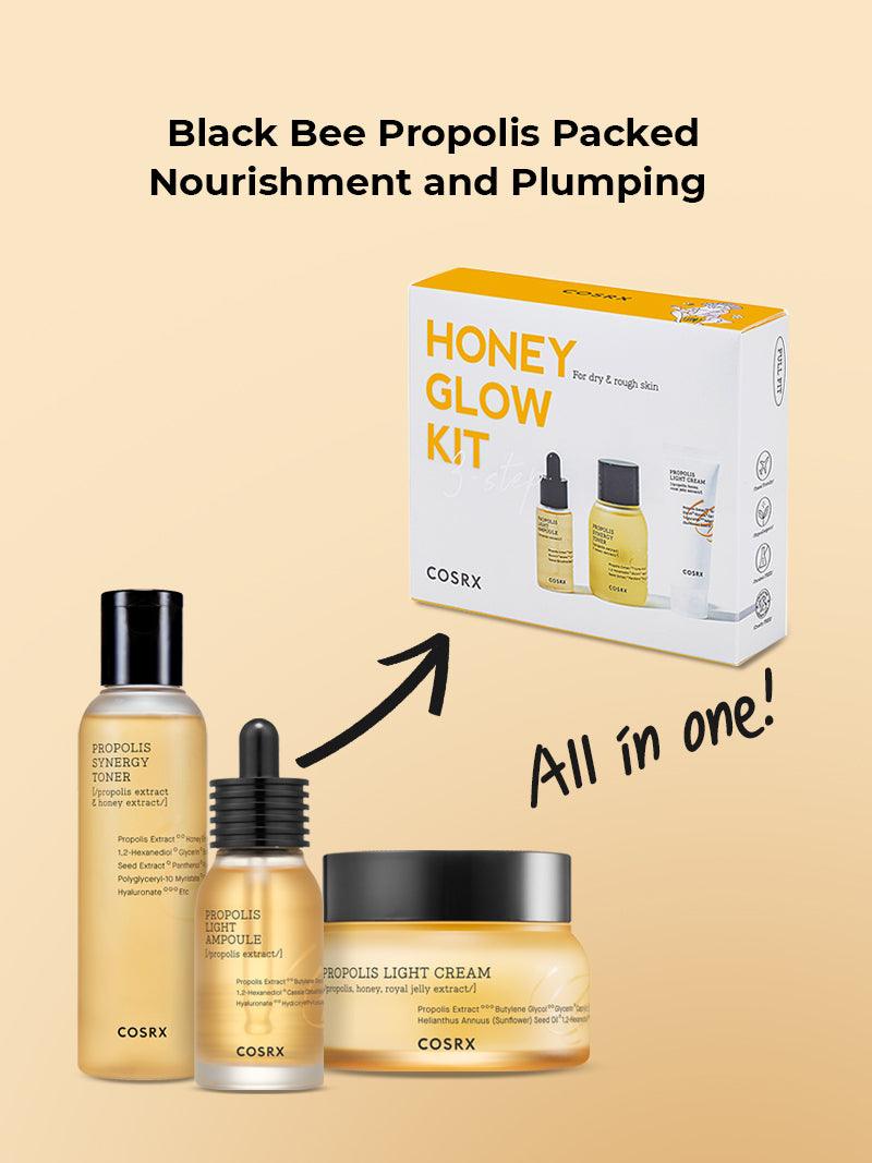 HONEY GLOW KIT- 3 step FULL FIT PROPOLIS TRIAL KIT (30ML+10ML+15ML) 55ML